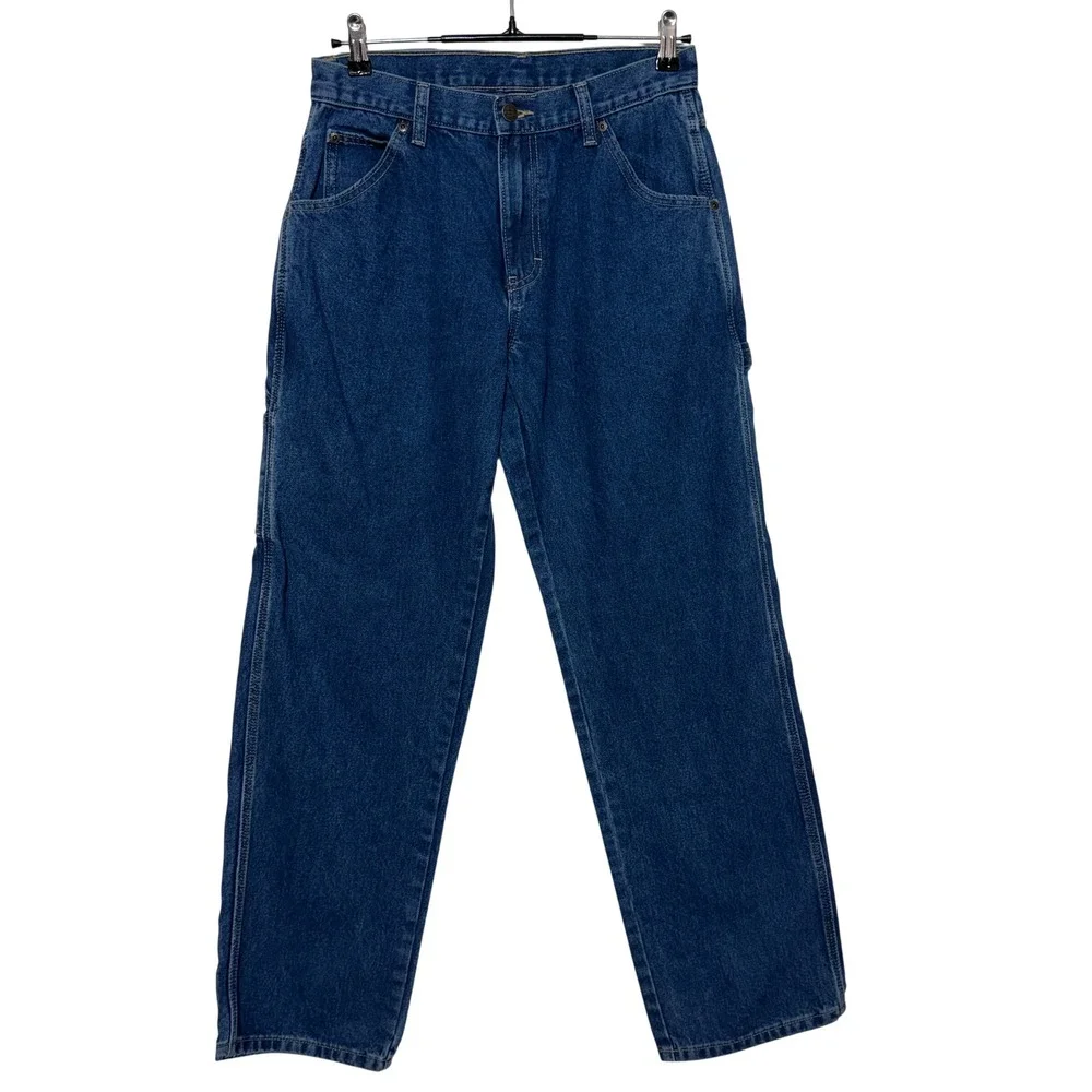 Dickies Jeans Men 30x32 Blue Denim Carpenter Workwear Utility Straight Leg Pants